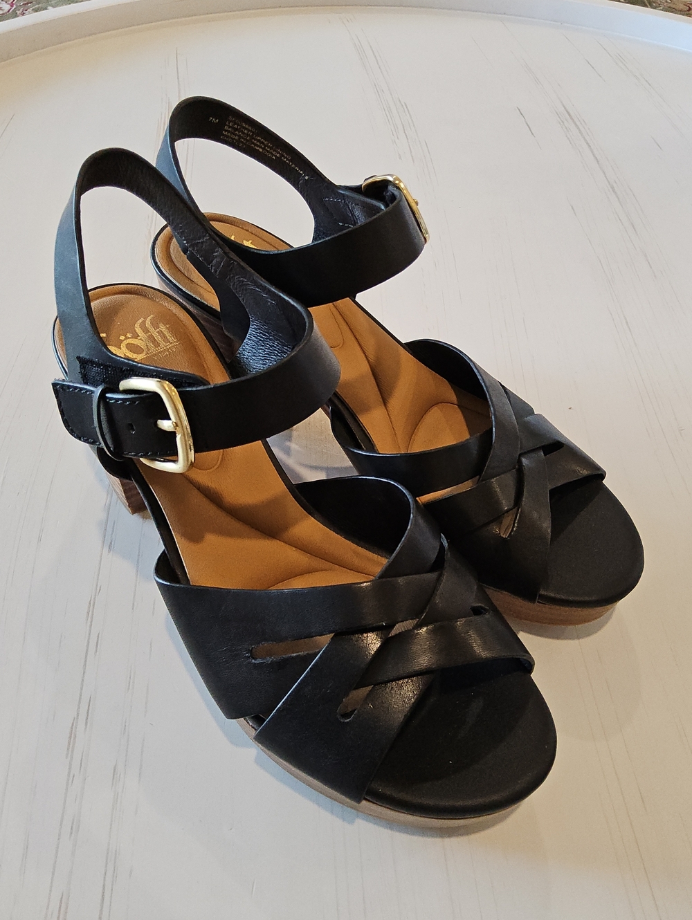 Sofft Comfort Heel Sandals in Black